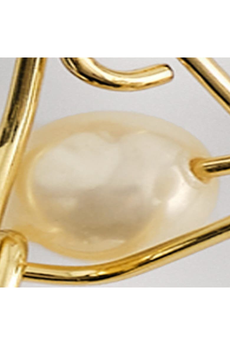 Asymmetric Cascading Freshwater Pearl Earrings, Alternate, color, GOLD