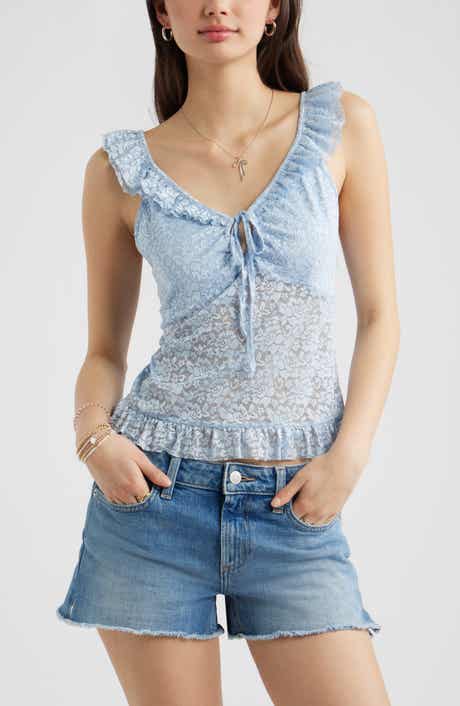 Pretty Lace Ruffle Tank