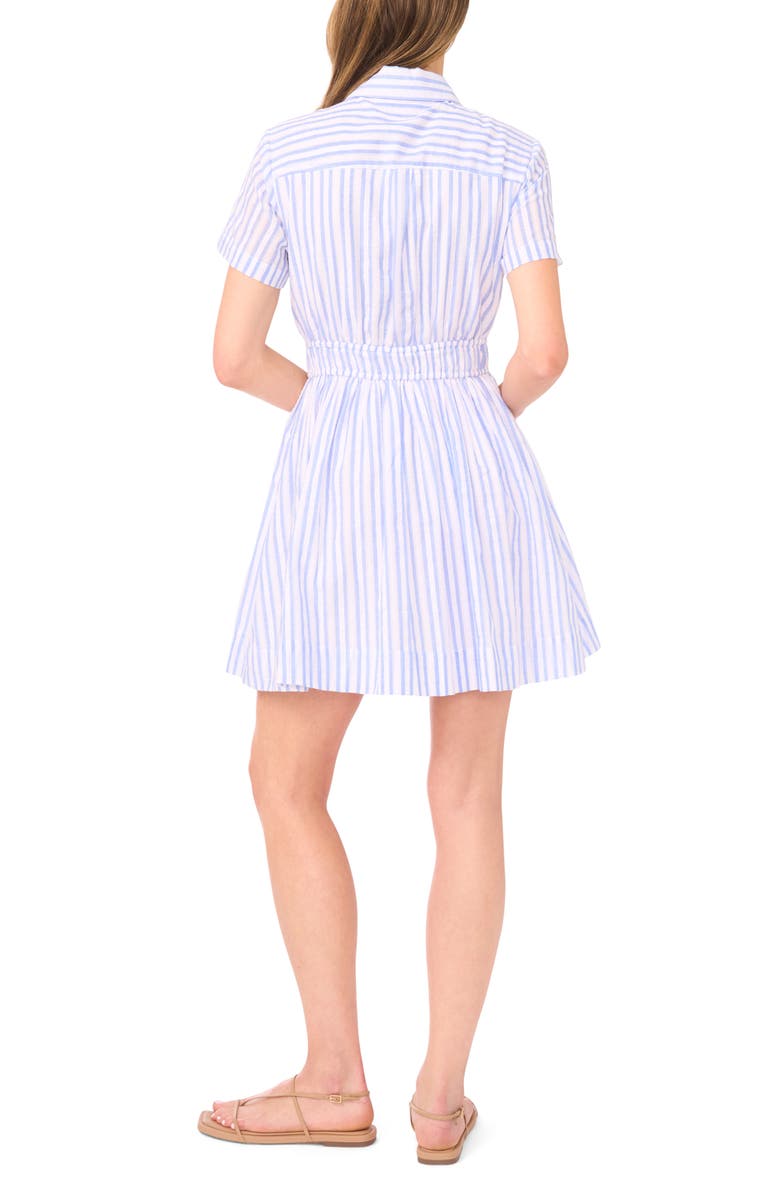Ted Baker Prentiss Tie Waist Cotton Mini Shirtdress, Alternate, color, Blue Surf