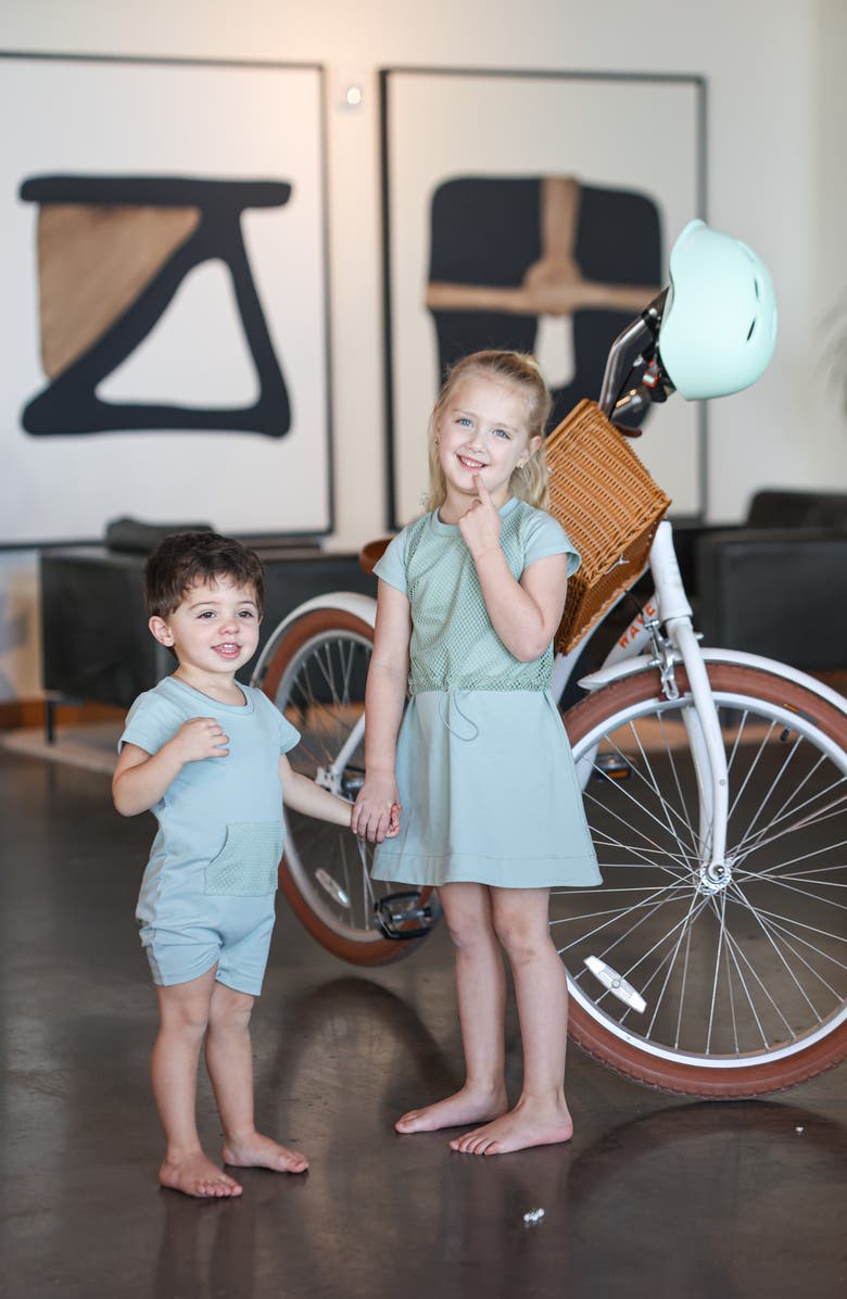 Manière Kids' Mesh Sport Romper, Alternate, color, Sage