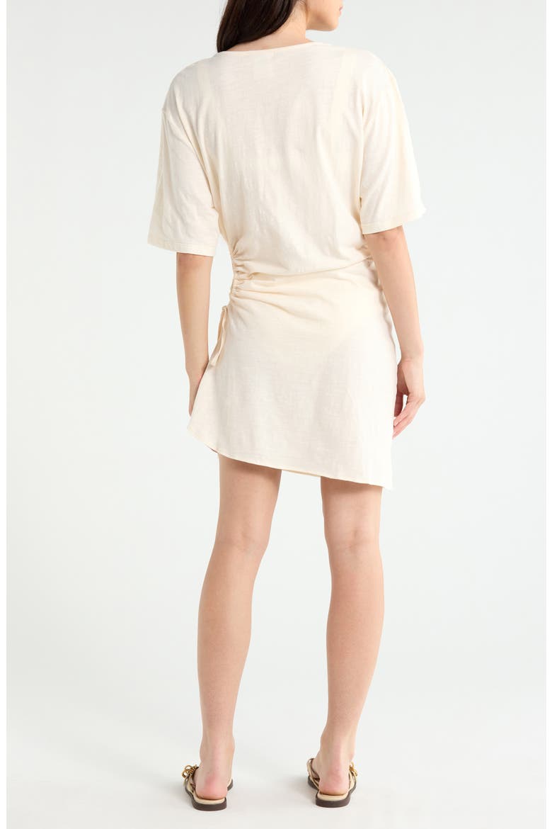 Shirred Side Cover-Up Shirt Dress, Alternate, color, CREAM
