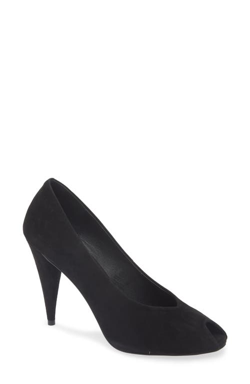 Jeffrey Campbell Sherille Peep Toe Pump In Black Suede