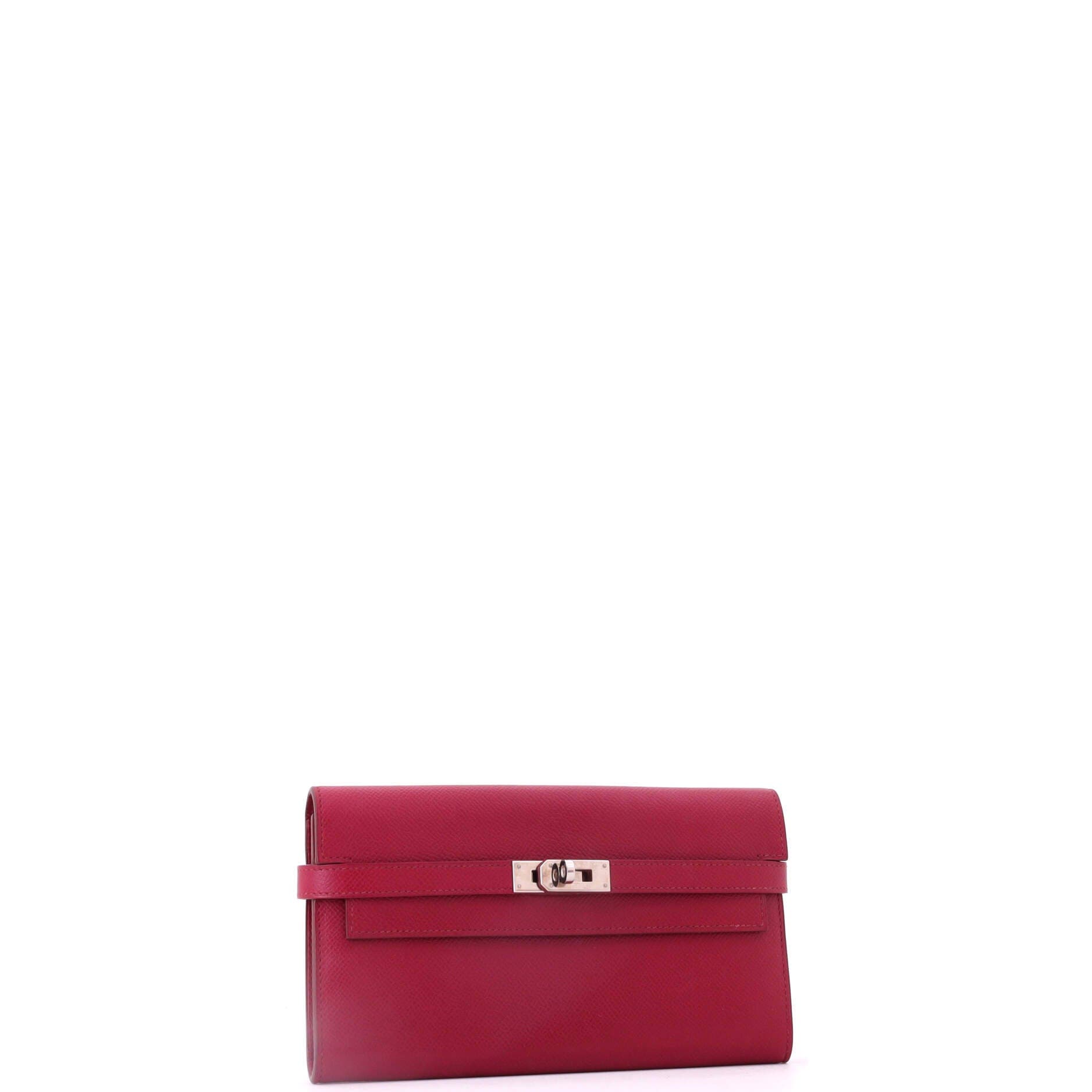 Kelly Wallet Epsom Long, Alternate, color, Red