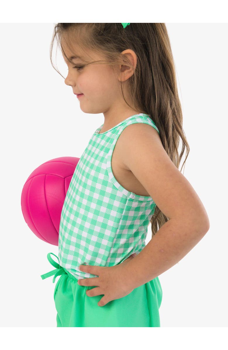 RuffleButts Toddler Girls UPF50+ Active Tank Top, Alternate, color, Spring Bud Gingham