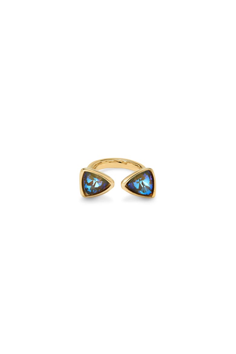 Ring with Two Pink Crystals, Main, color, Gold