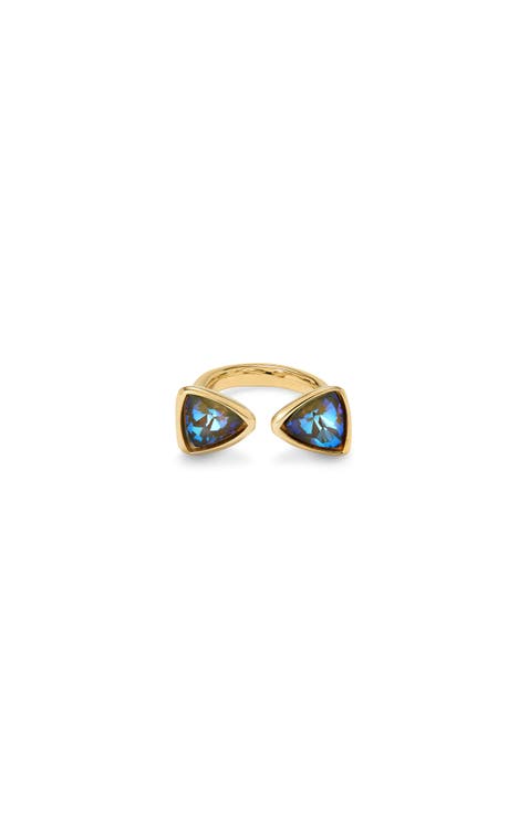 Ring with Two Pink Crystals