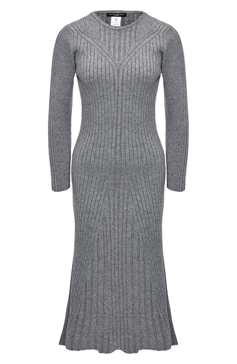 PIETRO BRUNELLI MATERNITY Long Sleeve Rib Maternity Midi Sweater Dress, Alternate, color, Light/ Pastel Grey