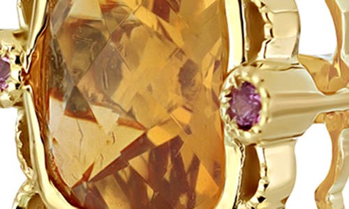 Bony Levy Iris Citrine & Pink Sapphire Stud Earrings In Brown