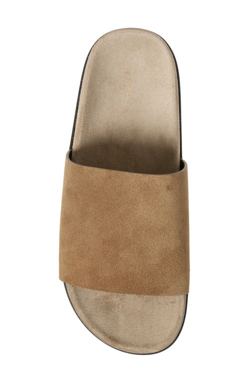The Row Hugh Suede Flat Slide Sandals