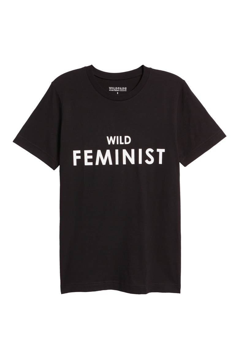 The Wild Feminist ® Tee, Alternate, color, BLACK