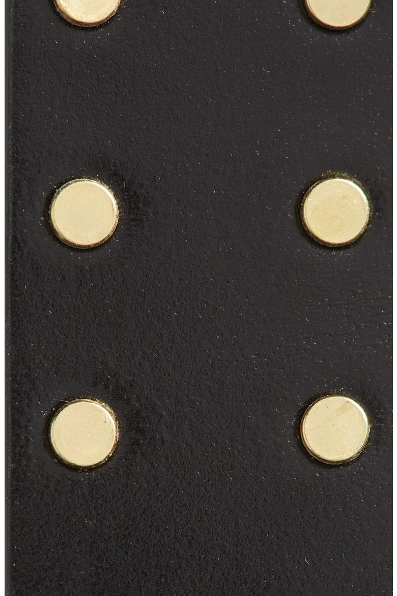 Zap Stud Leather Belt, Alternate, color, BLACK