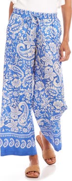 Karen Kane Paisley Print Wide Leg Pants