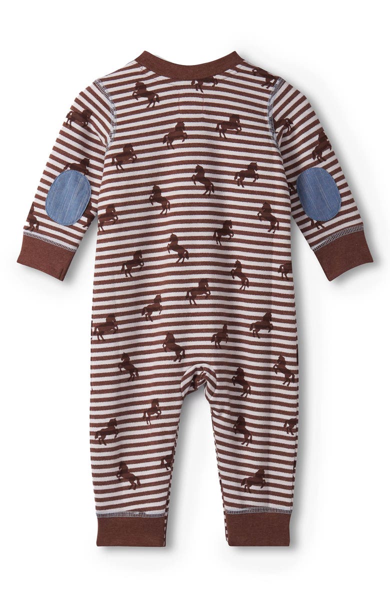 Hatley Ranch Horses Henley Romper, Alternate, color, Brown