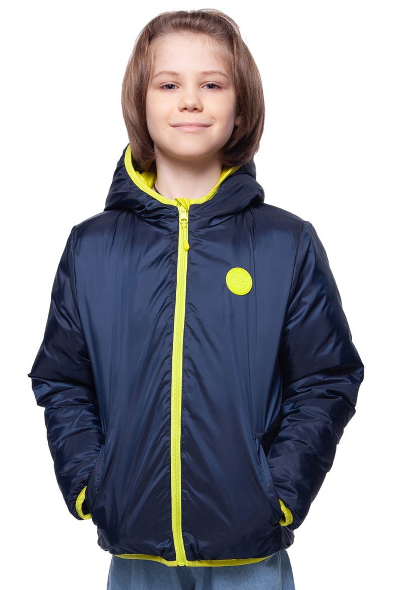 Kids' Reversible Puffer Jacket, Alternate, color, Neon gradient
