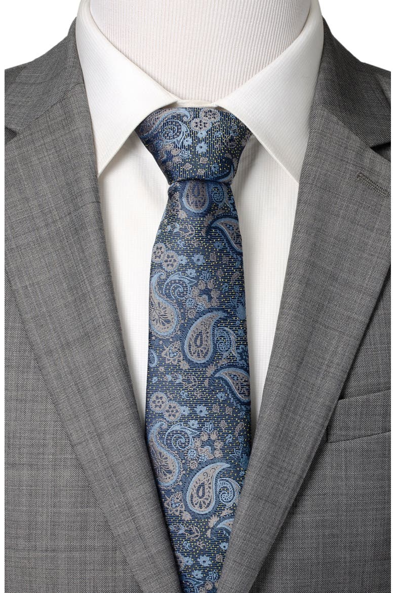 Paisley Silk Tie, Alternate, color, BLUE