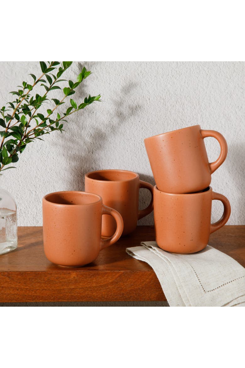 Corsica Clay 4 Piece Mug Set, Alternate, color, Burnt Apricot Terracotta