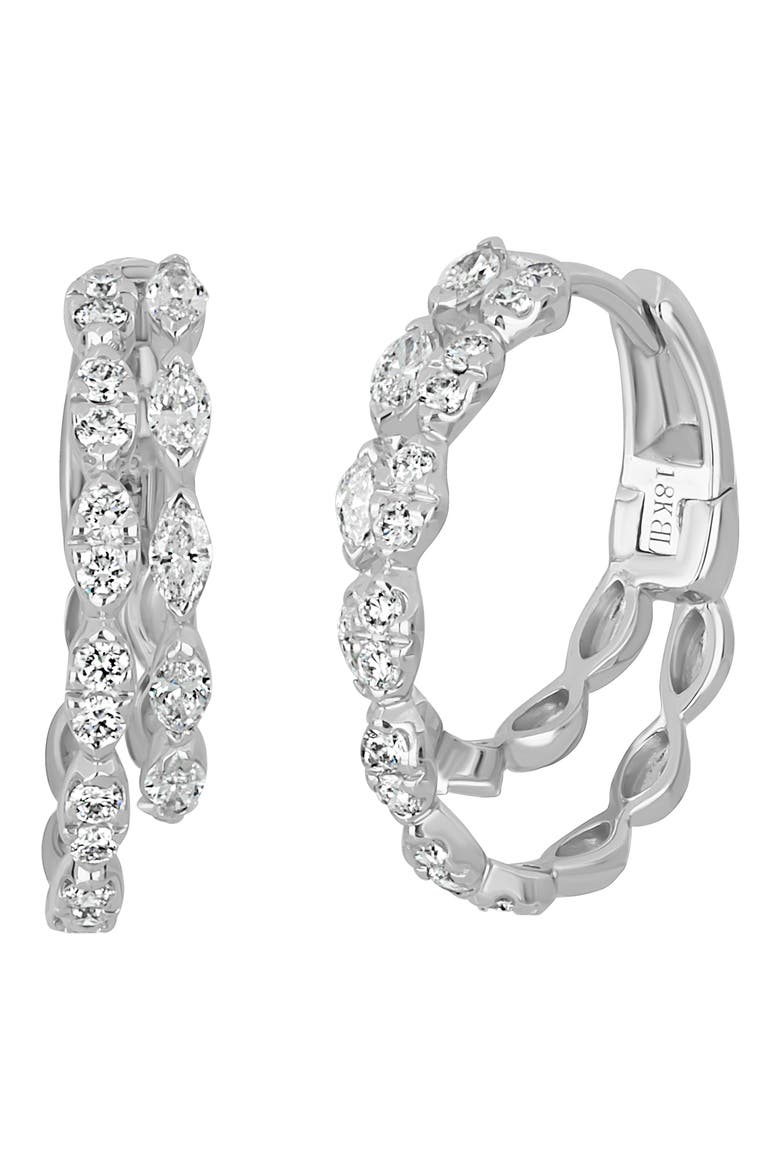Getty Diamond Hoop Earrings, Main, color, 18K WHITE GOLD