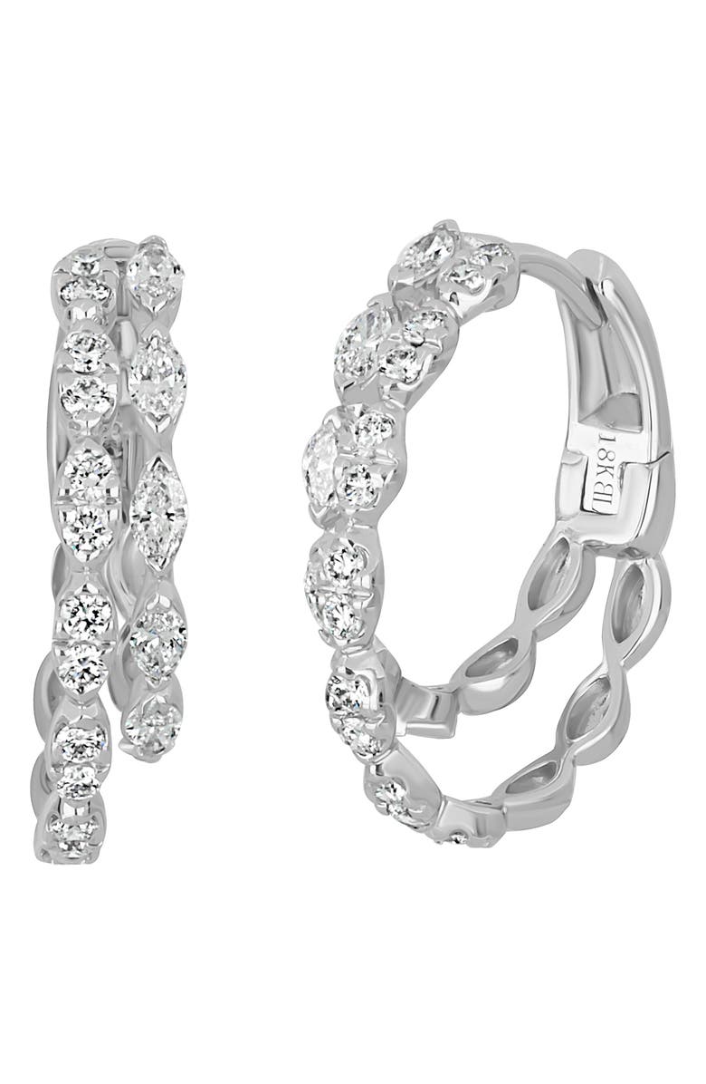Bony Levy Getty Diamond Hoop Earrings, Main, color, 18K White Gold