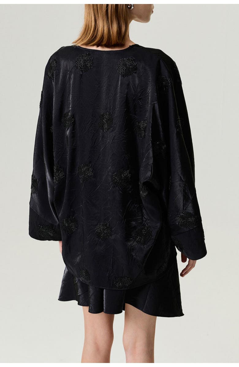Nocturne Beaded Embroidered Kimono, Alternate, color, Black