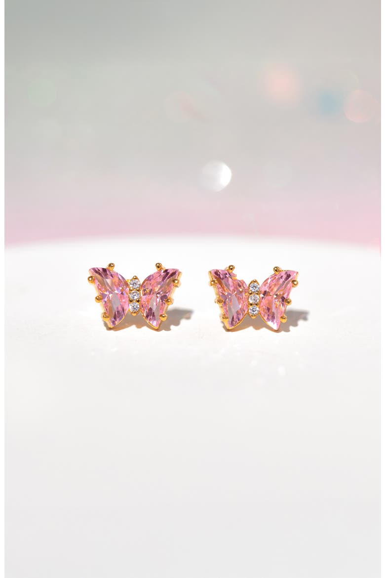 Flutter Love Stud Earrings, Alternate, color, GOLD