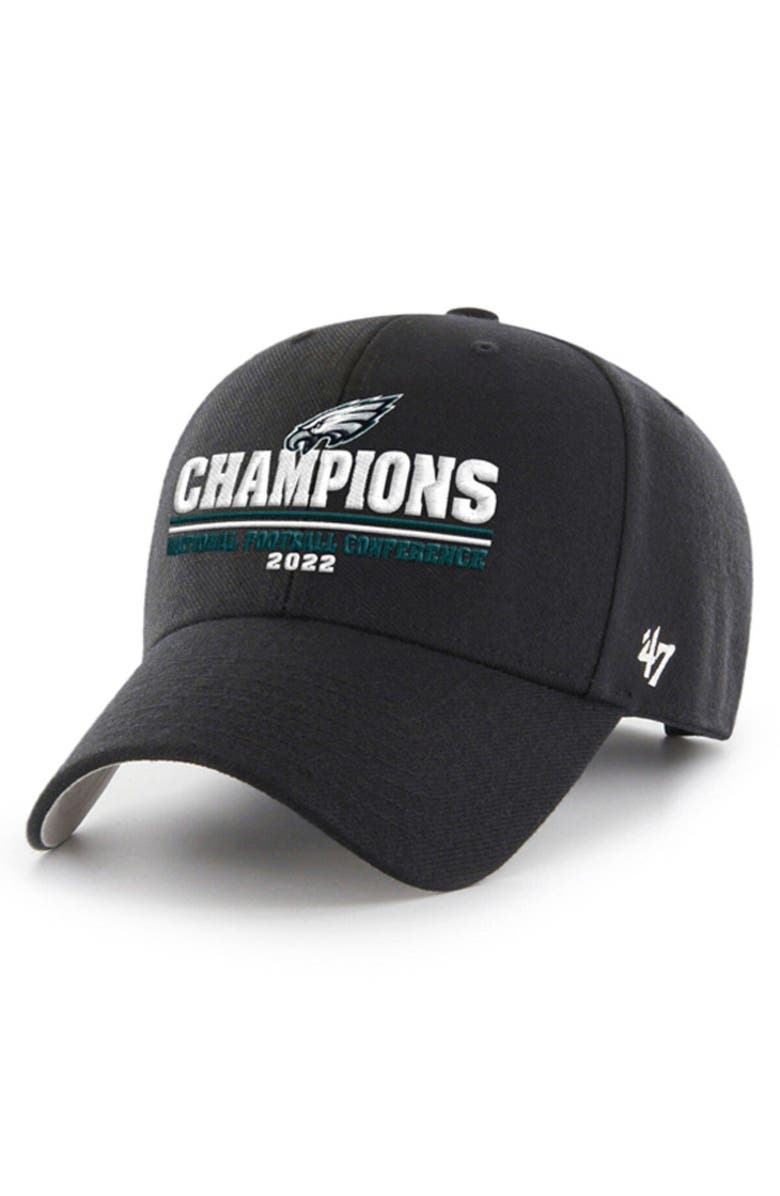 '47 Men's '47  Black Philadelphia Eagles 2022 NFC Champions MVP Adjustable Hat, Main, color, 