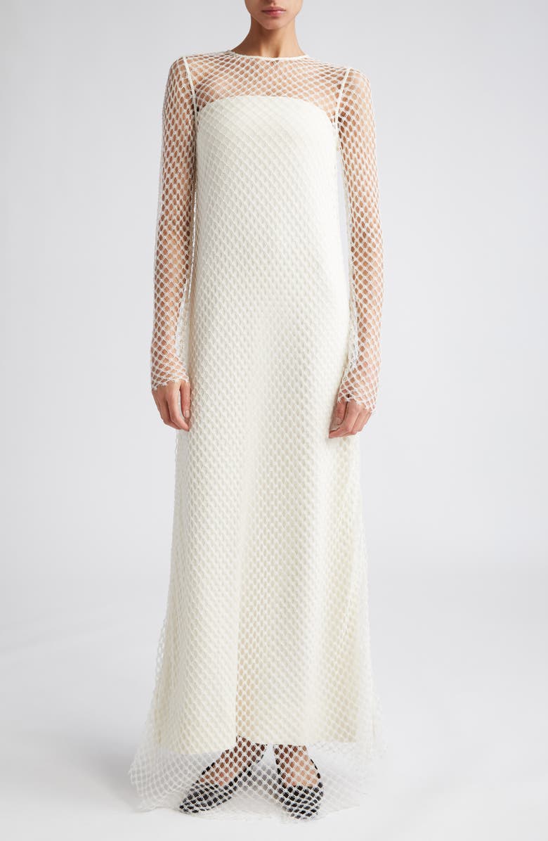 TOTEME Layered Lace Dress, Main, color,