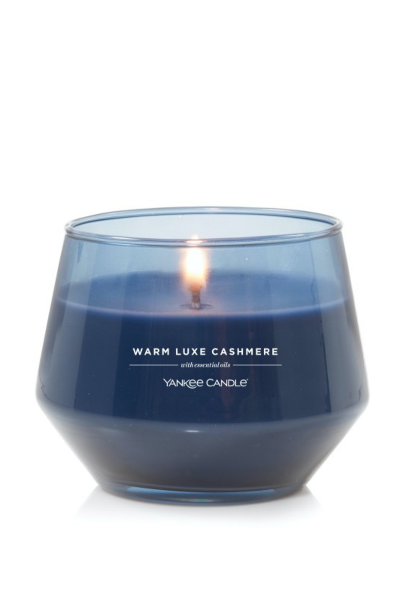 YANKEE CANDLE Warm Luxe Cashmere Studio Candle with Essential Oils, Set of 2, Alternate, color, Blue