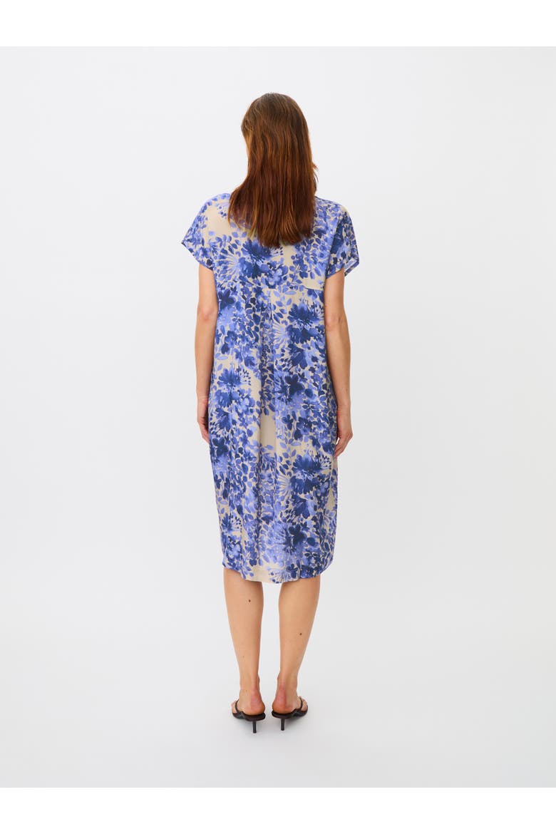 MaOdetto V-Neck Floral Midi Tunic Dress, Alternate, color, Medieval Blue