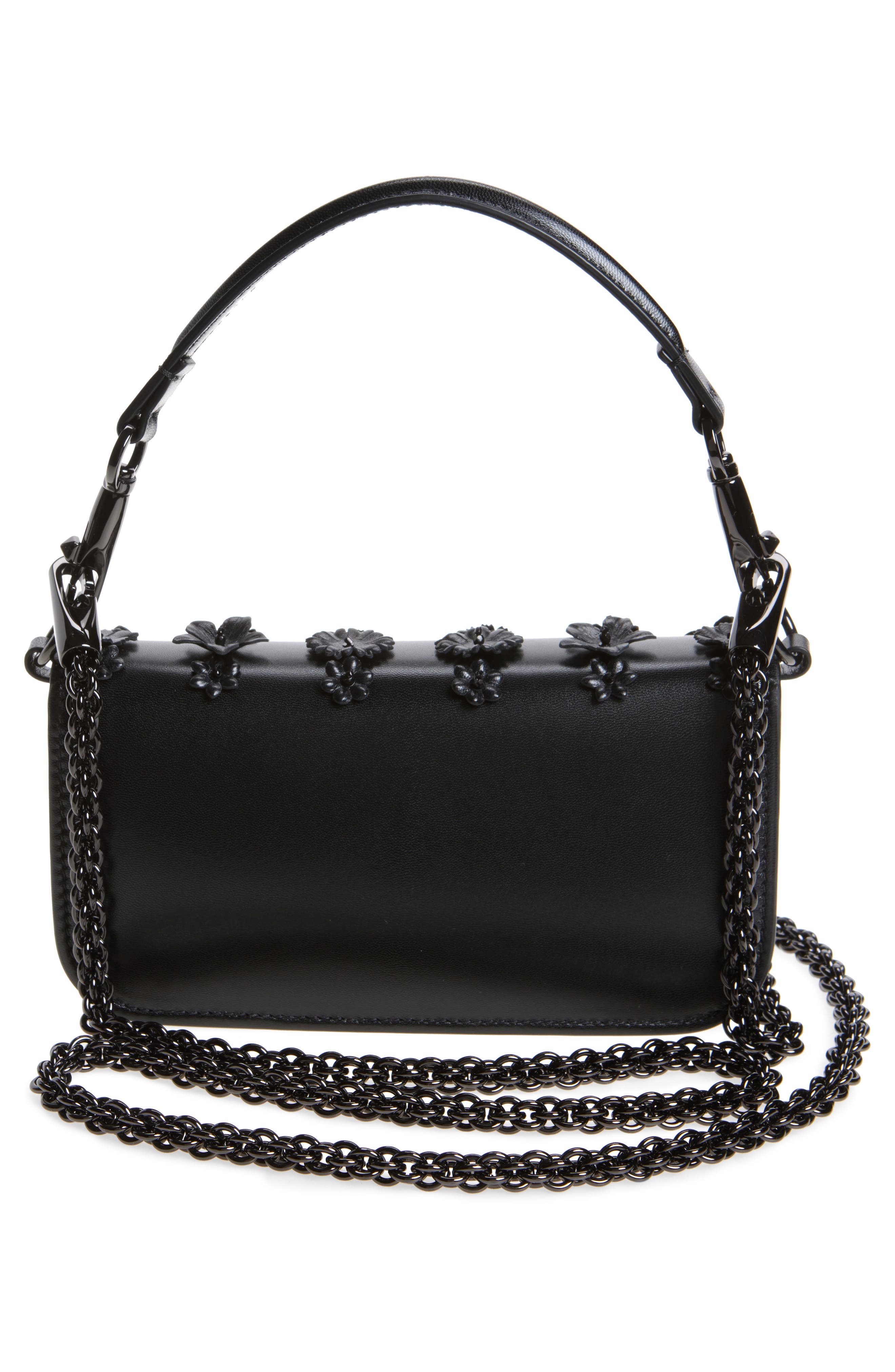 Valentino Garavani Small Locò Floral Logo Leather Shoulder Bag, Alternate, color, 