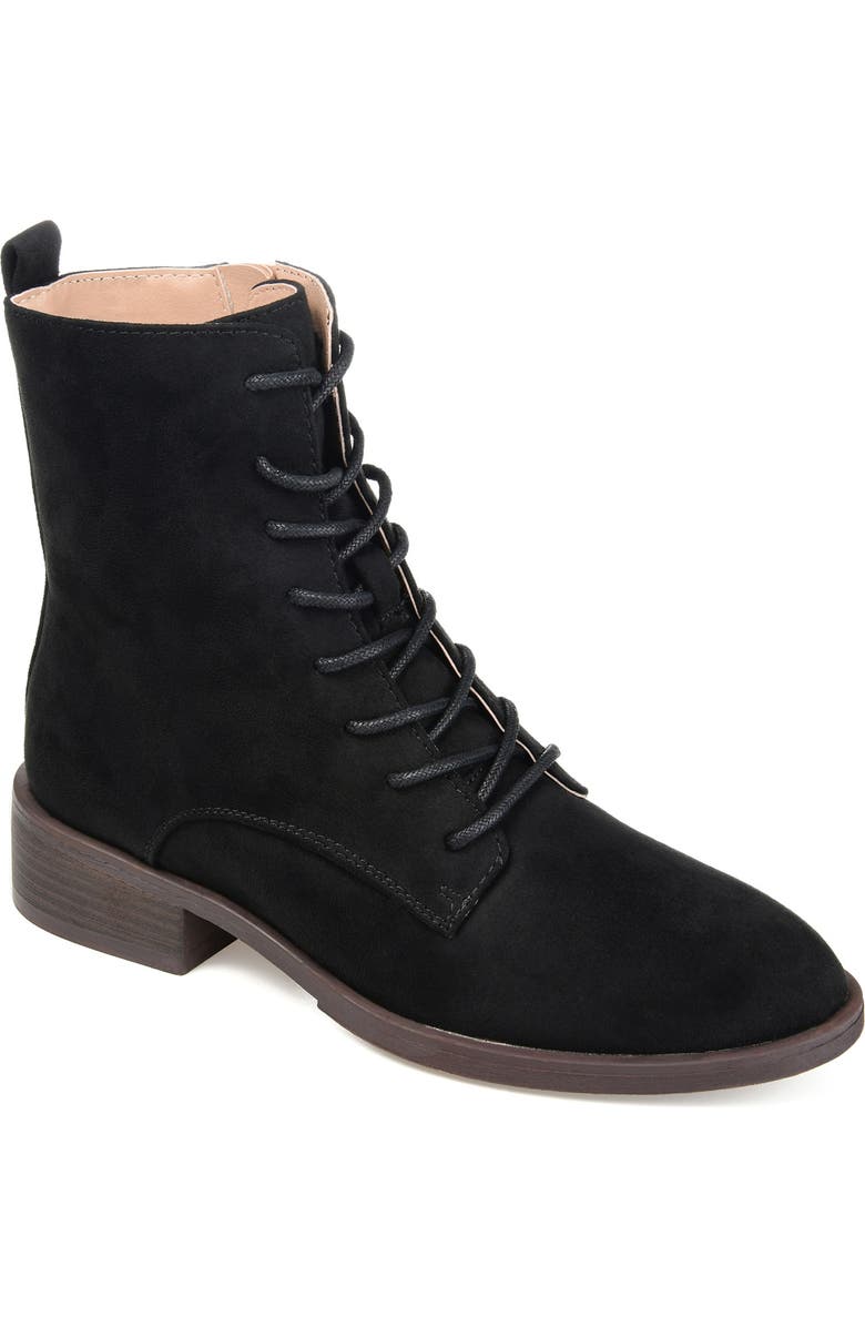 Journee Collection Vienna Combat Boot, Main, color, Black