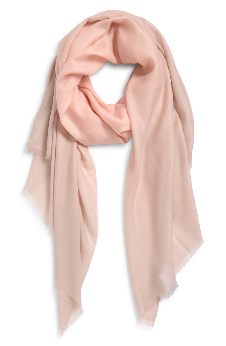 Vince Lightweight Dip Dye Cashmere Scarf, Main, color, Pumice Stone