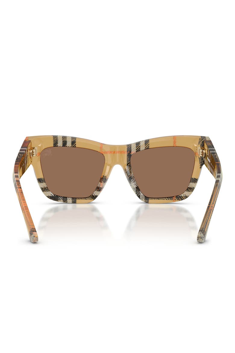 53mm Square Sunglasses, Alternate, color, CHECK SAND/DARK BROWN