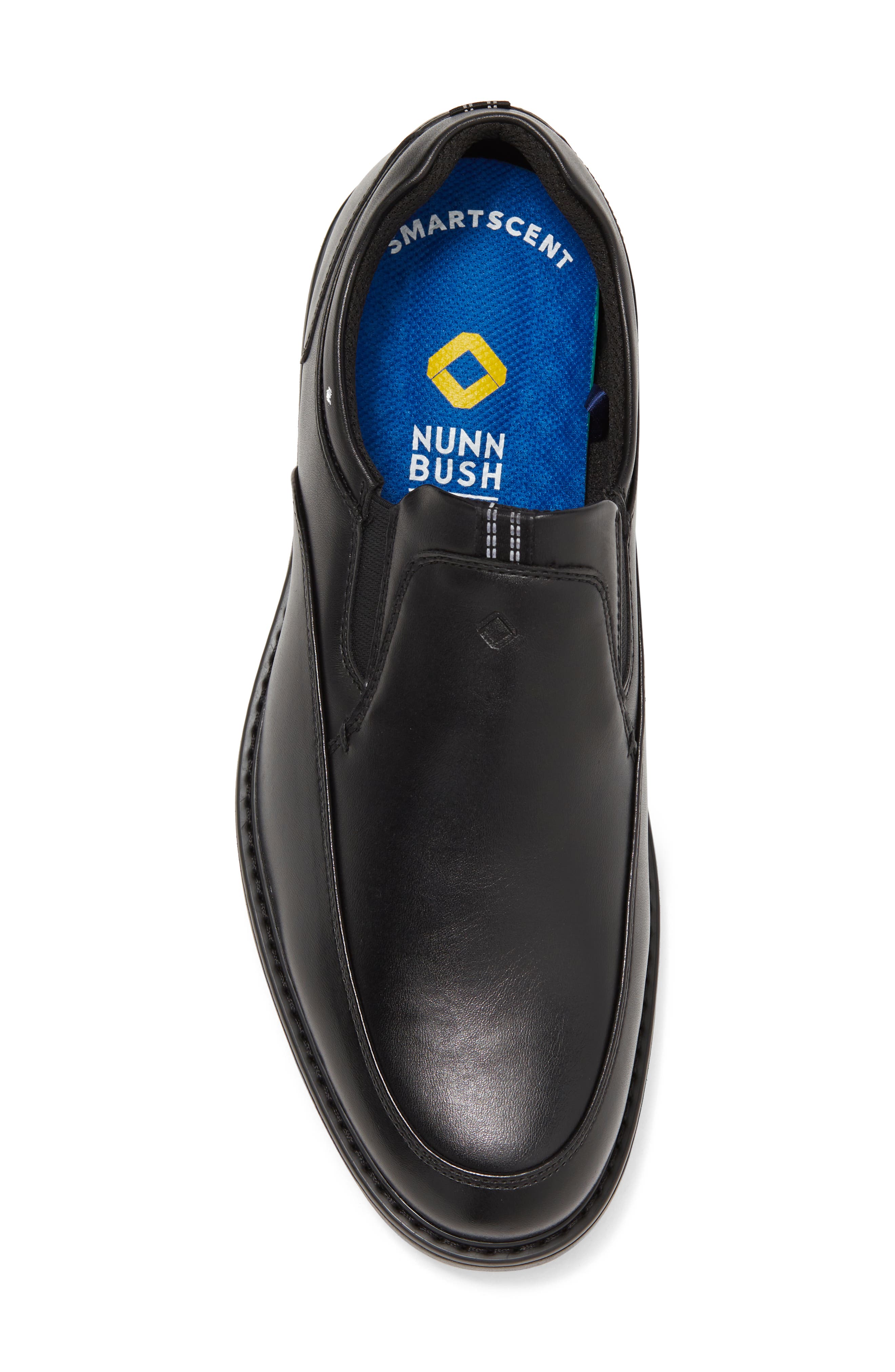 NUNN BUSH Wade Work Slip Resistant Moc Toe Venetian Loafer - Wide Width Available, Alternate, color, Black