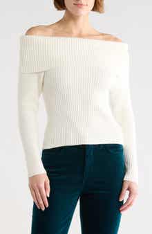 BLANKNYC Off the Shoulder Rib Sweater