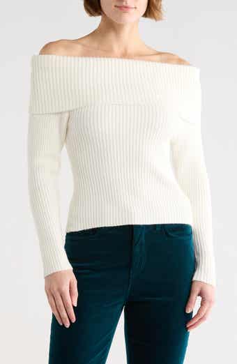 BLANKNYC Off the Shoulder Rib Sweater