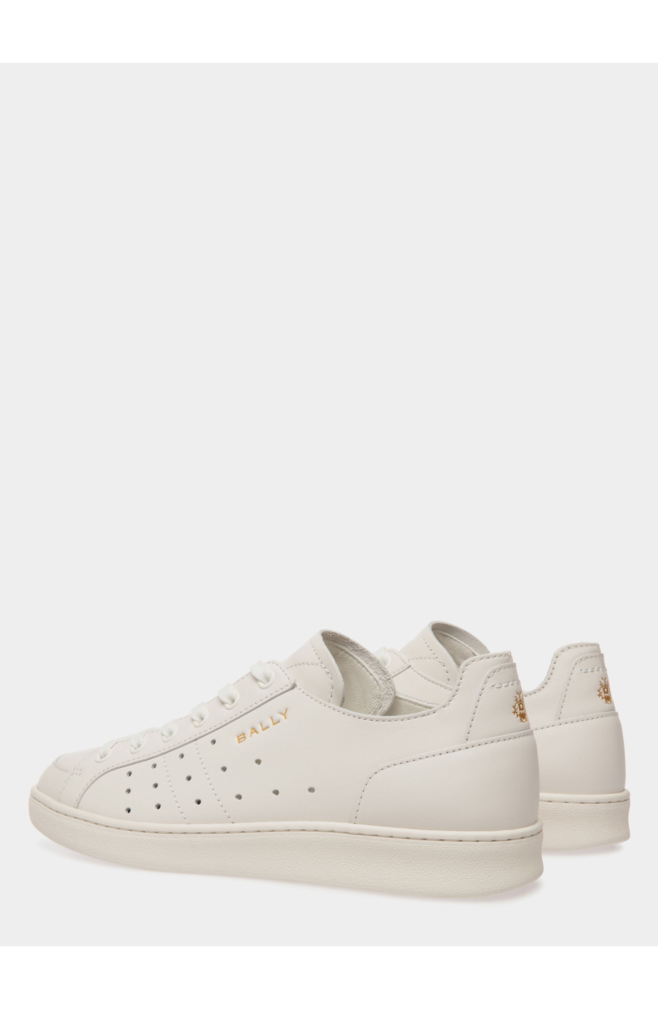 Bally Leather Tennis Sneaker, Alternate, color, White