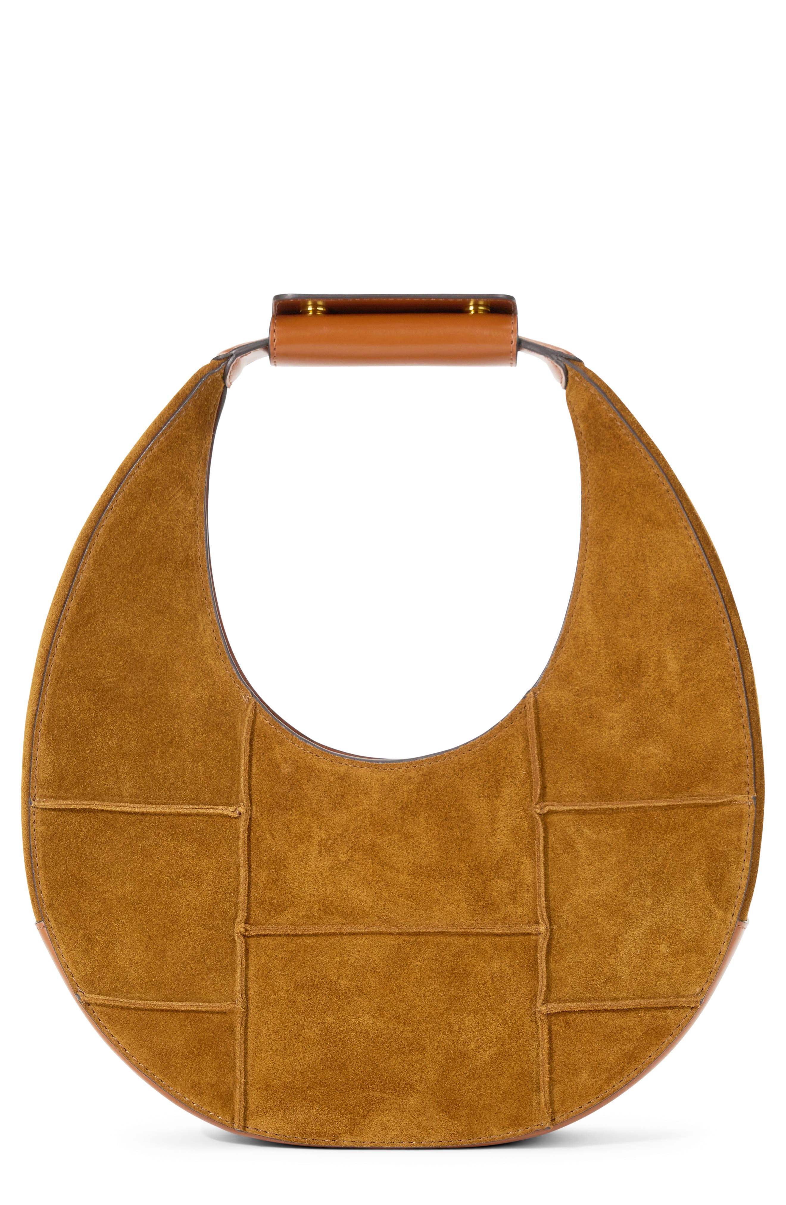 STAUD Moon Leather Top Handle Tote, Main, color, Tan