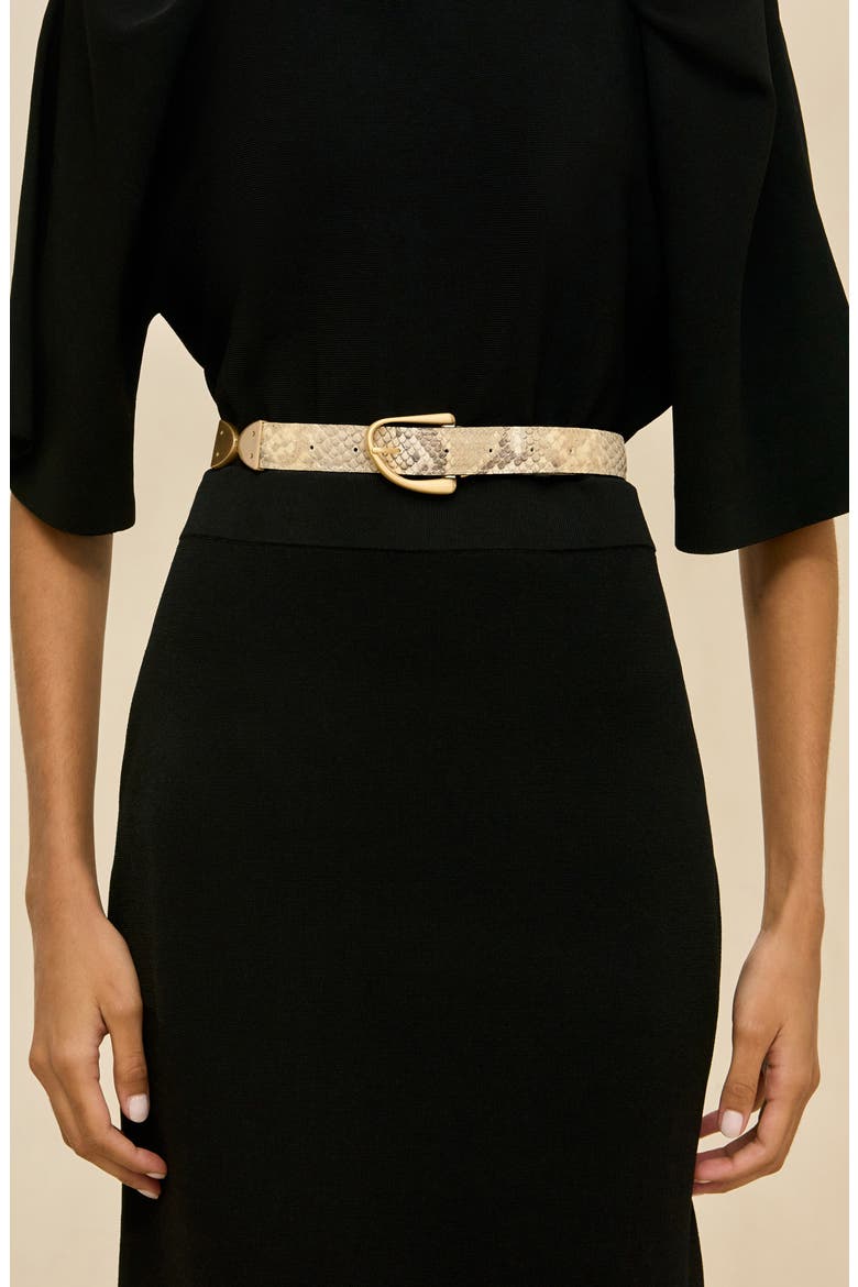 Ailani Reversible Skinny Leather Belt, Alternate, color, FADED PYTHON / BLACK