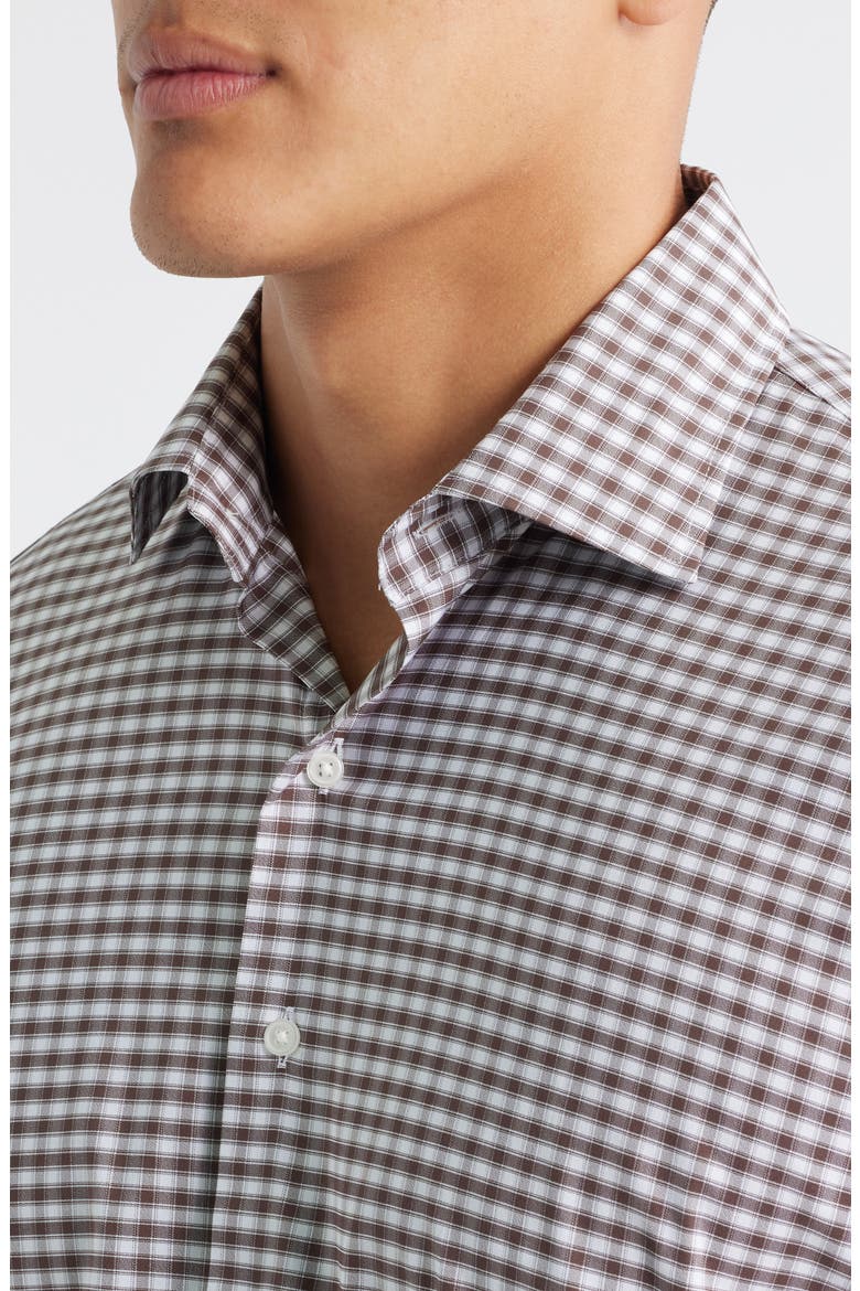 Fairbanks Ombré Check Performance Twill Button-Up Shirt, Alternate, color, FRENCH PRESS
