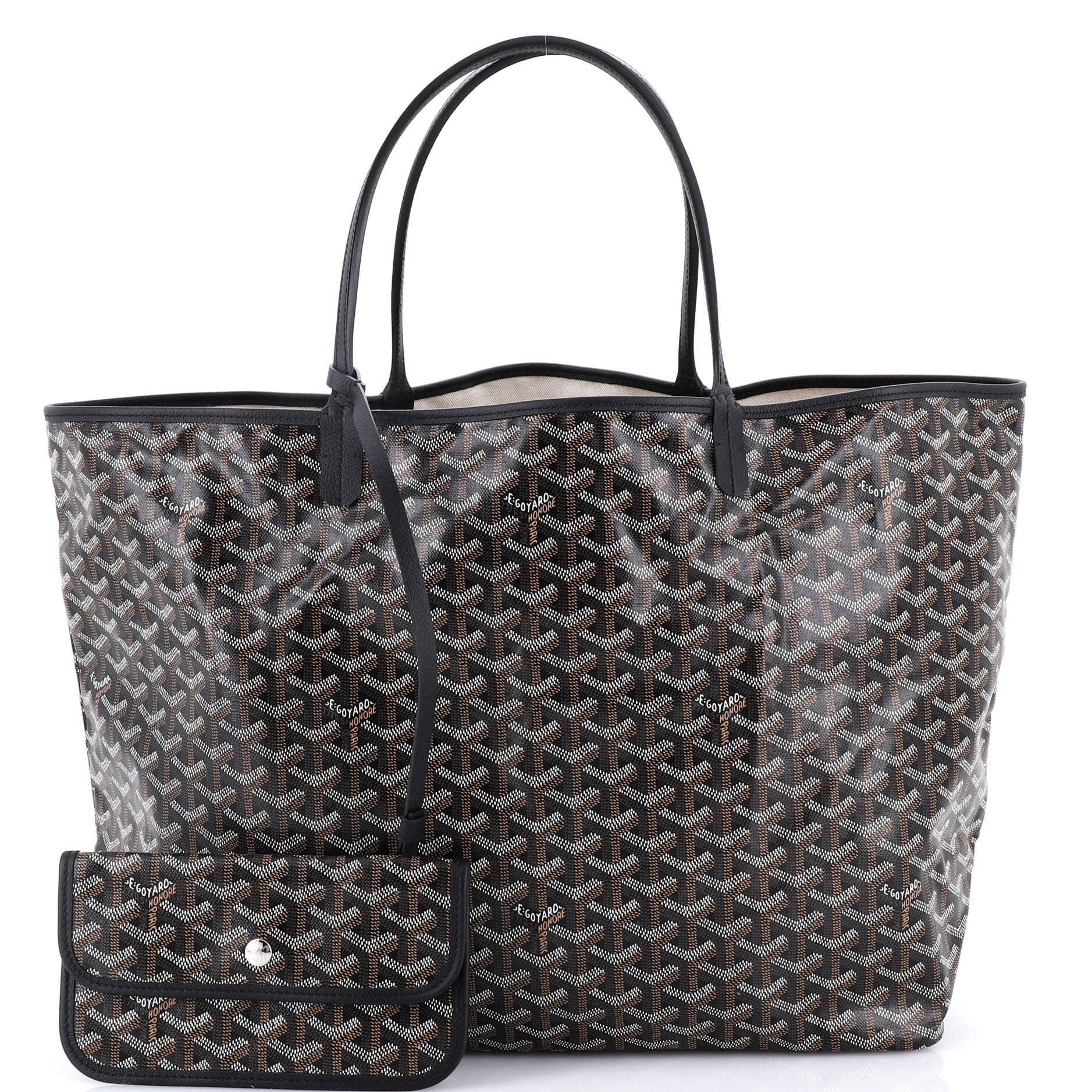 Pre-Owned Goyard Saint Louis Tote Coated Canvas GM, Alternate, color, Black