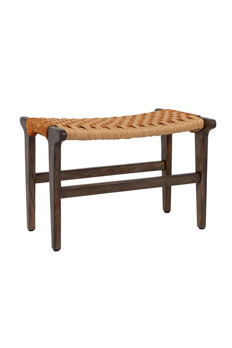 Rustic Woven Top Stool, Main, color, Brown