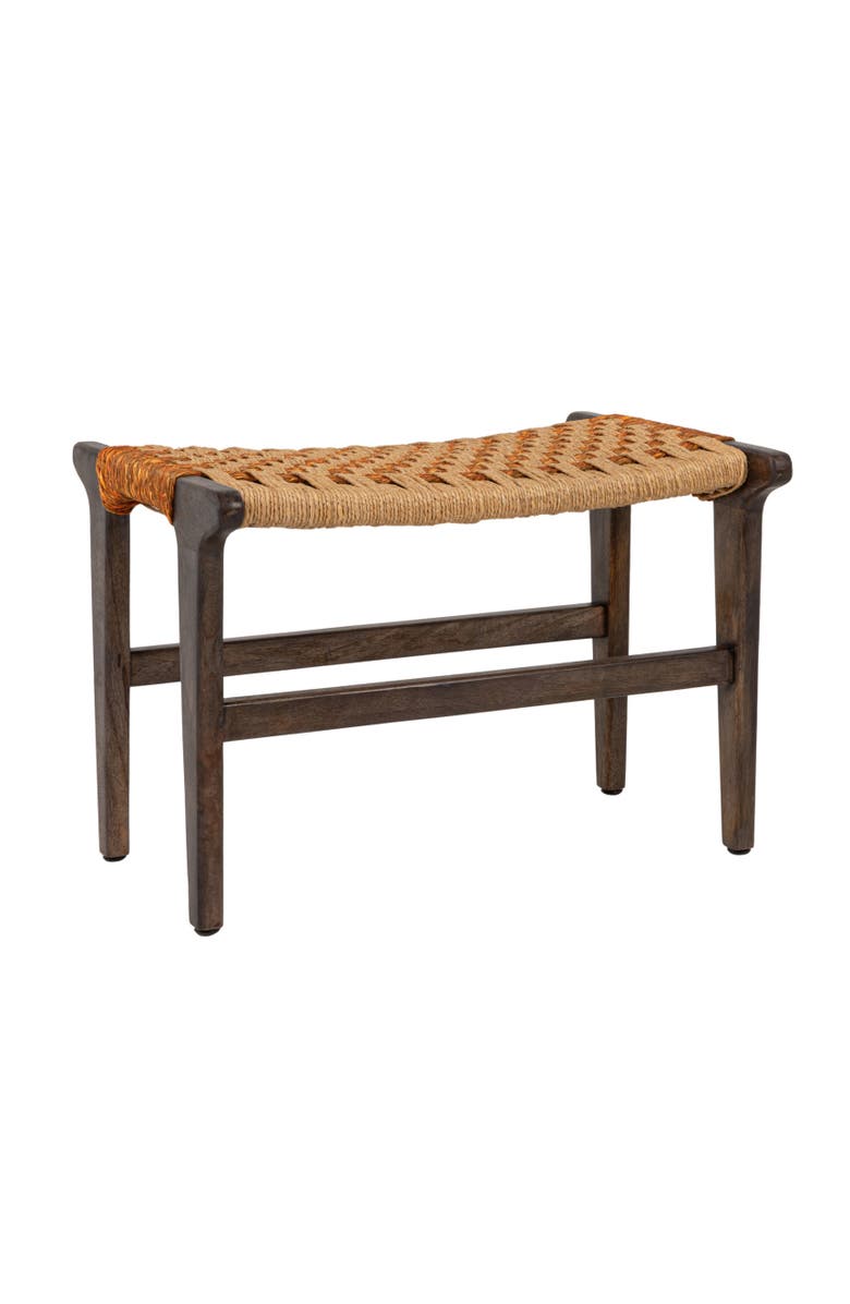 Rowena Interiors Rustic Woven Top Stool, Main, color, Brown