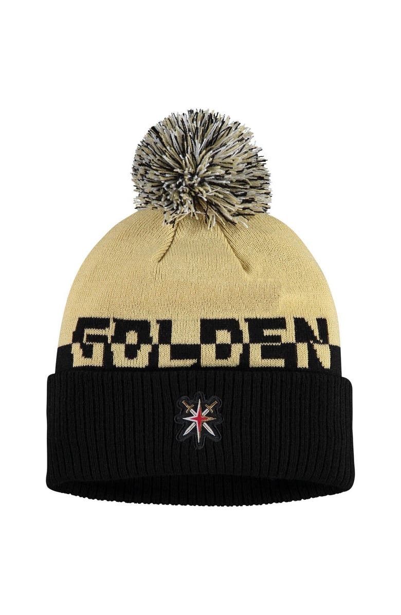 adidas Men's adidas Gold/Black Vegas Golden Knights COLD.RDY Cuffed Knit Hat with Pom, Main, color, Gold