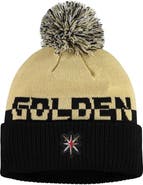 adidas Men's adidas Gold/Black Vegas Golden Knights COLD.RDY Cuffed Knit Hat with Pom