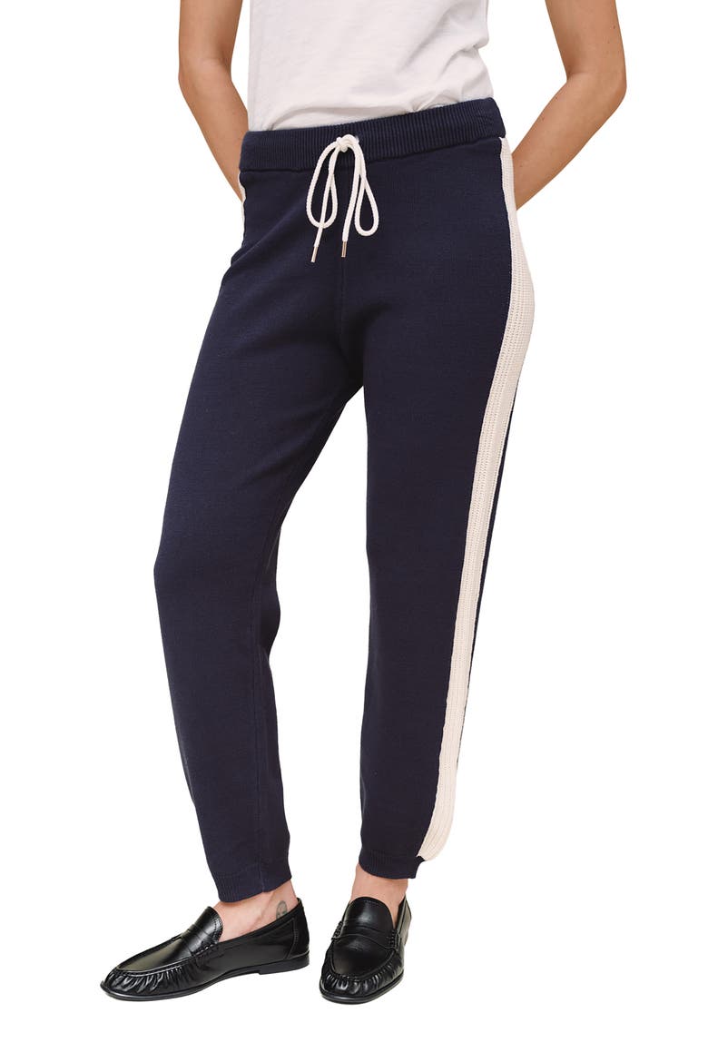 Contrast Stripe Knit Joggers, Main, color, MIDNIGHT FROST