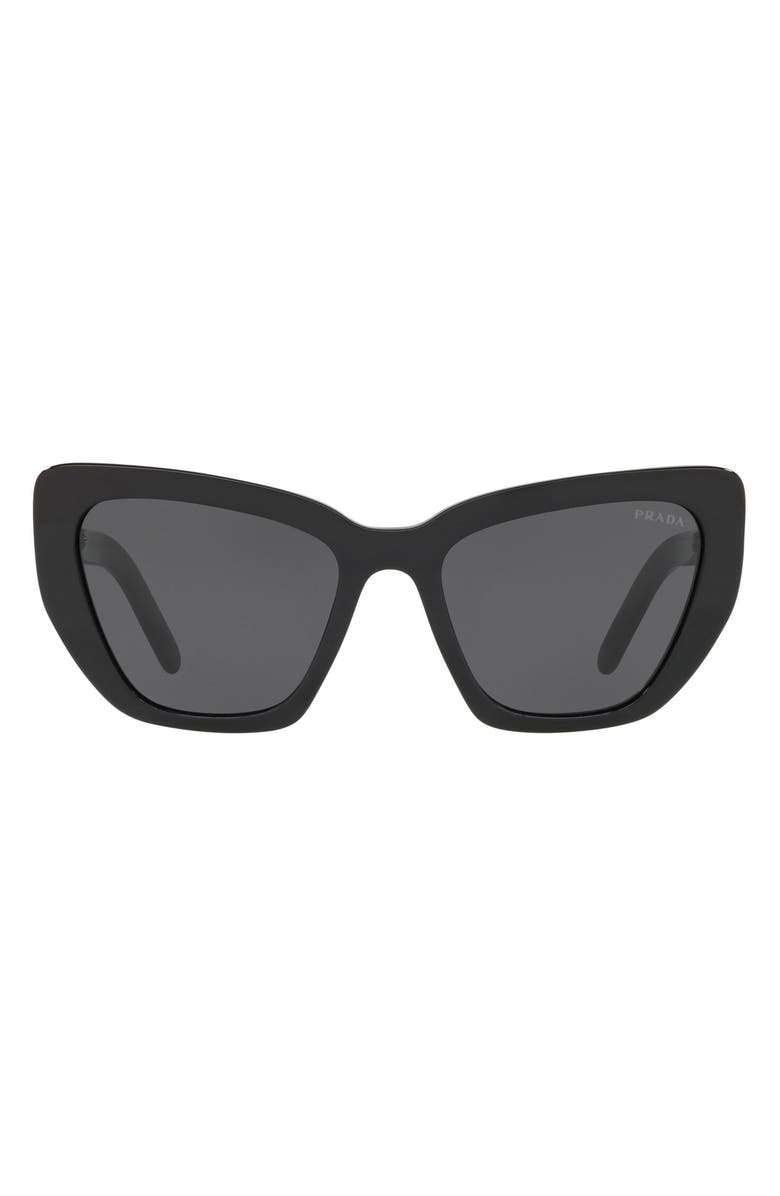 Prada 55mm Cat Eye Sunglasses, Main, color, Black