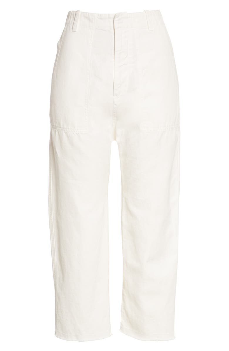 Nili Lotan Luna Cotton & Linen Twill Crop Pants, Alternate, color, 