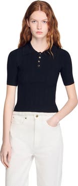 SANDRO Knit polo shirt