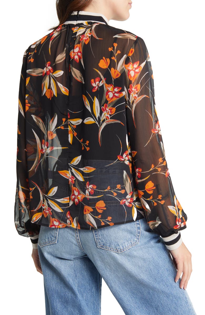French Connection Eloise Floral Print Crinkled Blouse, Alternate, color,