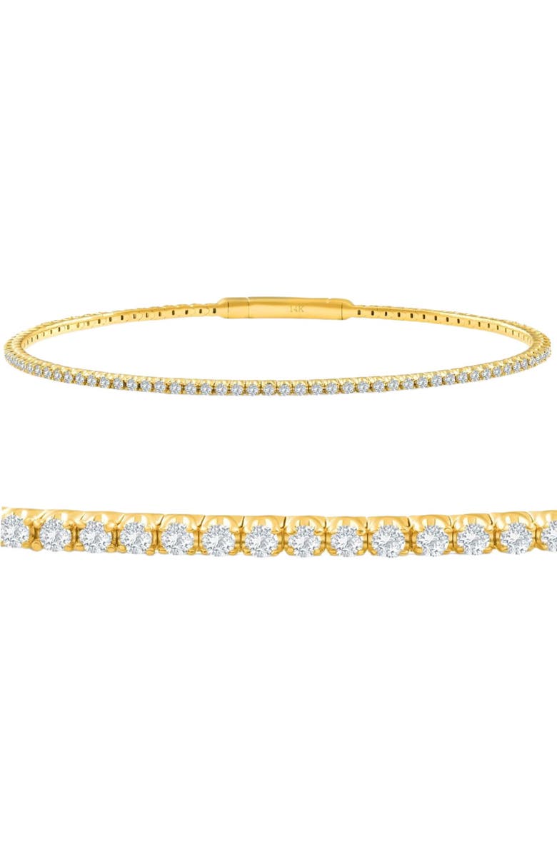 Bliss Diamond 1Ct Diamond Flexible Oval Bangle Women's Bracelet 14k Gold Lab Grown, Main, color, 14K Yellow Gold